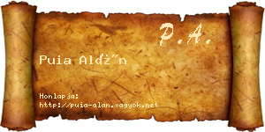 Puia Alán névjegykártya